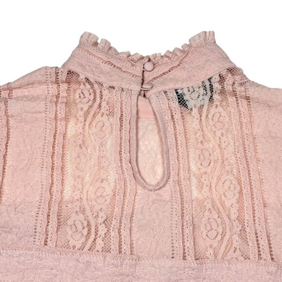 VTG Y2K BEBE  Lace Top Sz.M Petal Pink Stretch Coquette Romantic Victorian Boho - Picture 9 of 11